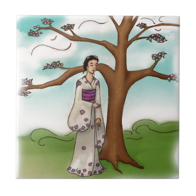 Kimono Girl Fliese (Vorderseite)