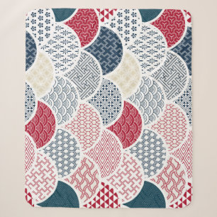 Kimono-Liniengrafik: Traditionelles geometrisches Sherpadecke