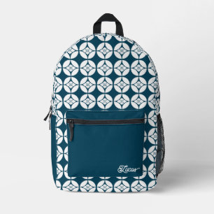 Kimono Mustertaschen 七 宝 花 菱 Shippo Hanabishi Bedruckter Rucksack