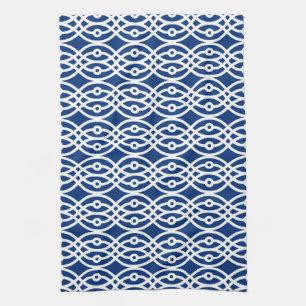 Kimono print, blau und weiß handtuch