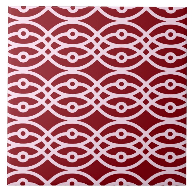 Kimono Print, Bordeaux und Rosa Fliese (Vorderseite)