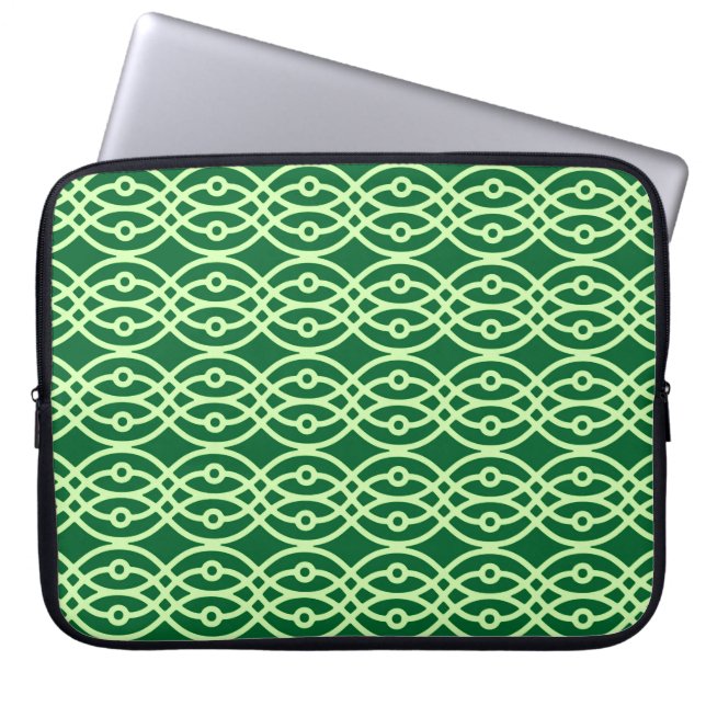Kimono Print, Darks & Hellgrün Laptopschutzhülle (Vorderseite)