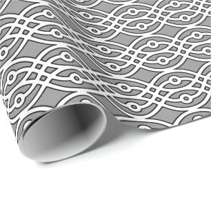 Kimono print, grau, weiß und schwarz geschenkpapier