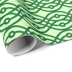 Kimono Print, hell und dunkelgrün Geschenkpapier