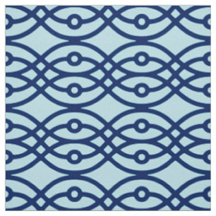 Kimono Print, Marine und hellblau Stoff
