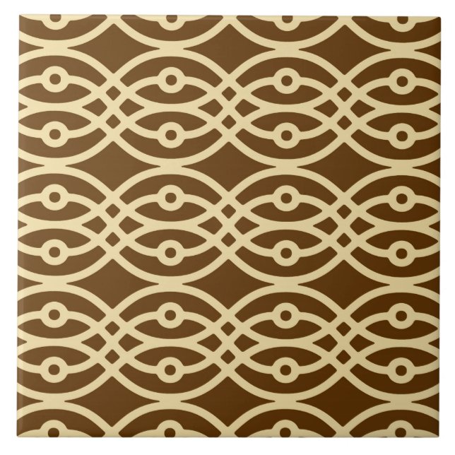 Kimono Print, Schokoladenbraun und braun Fliese (Vorderseite)