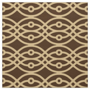 Kimono Print, Schokoladenbraun und braun Stoff