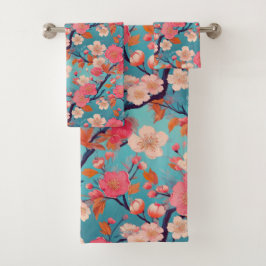 Kimono-Stoff aus Japan inspiriert Badhandtuch Set