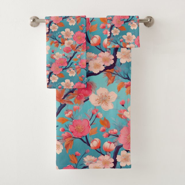 Kimono-Stoff aus Japan inspiriert Badhandtuch Set (Insitu)
