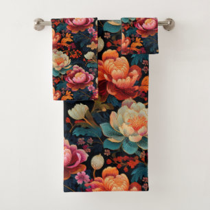 Kimono-Stoff aus Japan inspiriert Badhandtuch Set