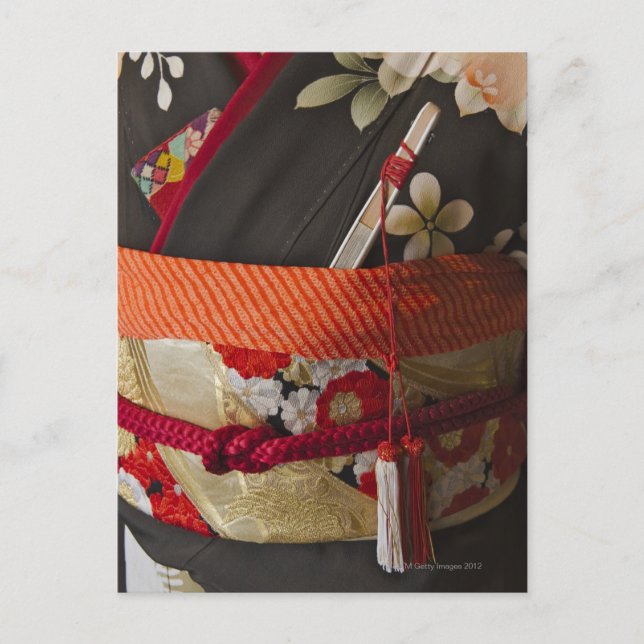 Kimono, traditionelles japanisches Kleid Postkarte (Vorderseite)