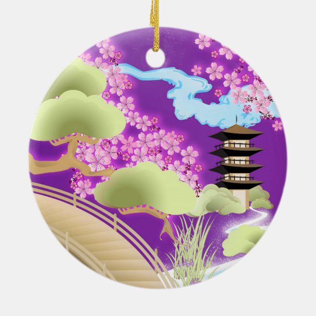 Kimono-u. Geisha-Mädchen-Verzierung Keramikornament (Hinten)