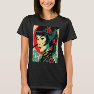 Kimono weiblich Retro japanischer Samurai Geisha V T-Shirt