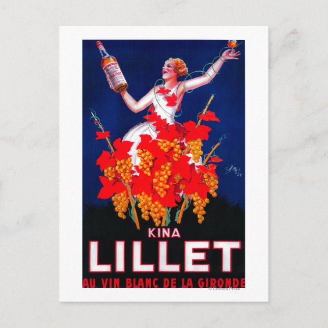 Kina Lillet Vintag PosterEurope Postkarte (Vorderseite)