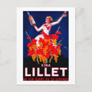 Kina Lillet Vintag PosterEurope Postkarte