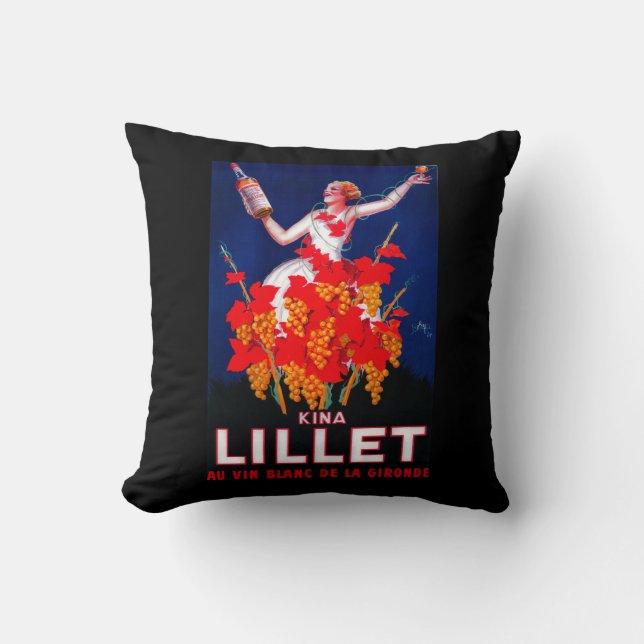 Kina Lillet Vintages PosterEurope Kissen (Vorderseite)