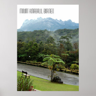 Kinabalu-Berg und Borneo-Dschungel Poster