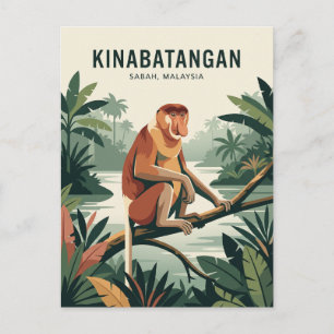 Kinabatangan-Fluss Malaysia Postkarte
