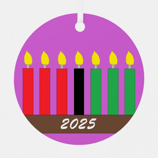 Kinara für Kwanzaa: Lavender Ornament Aus Metall (Vorderseite)