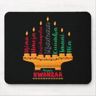 Kinara Seven Candles Principles of Kwanzaa Happy K Mousepad