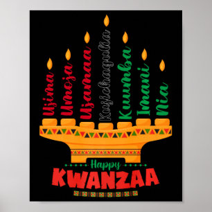 Kinara Seven Candles Principles of Kwanzaa Happy K Poster
