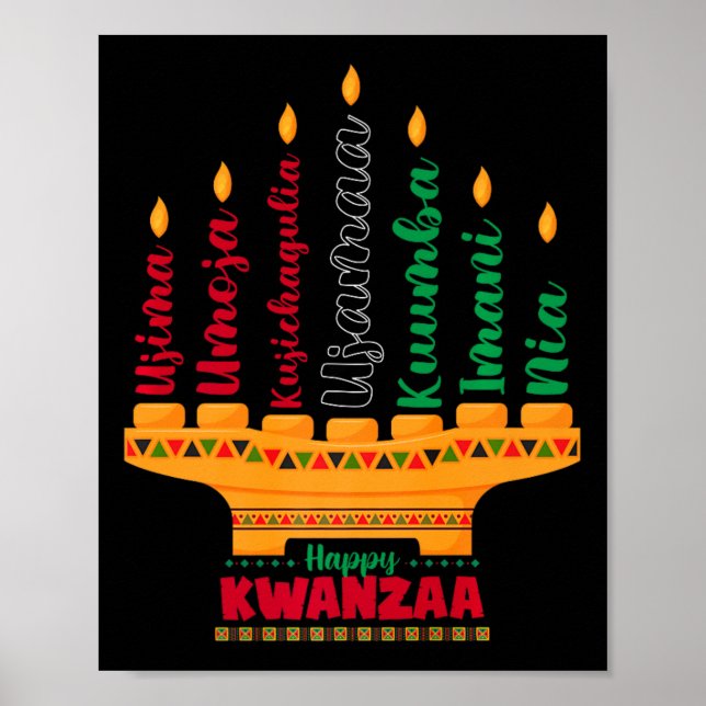 Kinara Seven Candles Principles of Kwanzaa Happy K Poster (Vorne)