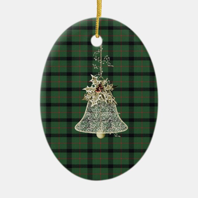 Kincaid Clan Tartan und Motto Keramik Ornament (Vorne)