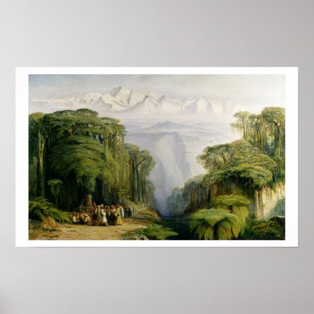 Kinchinjunga aus Darjeeling, 1879 (Öl auf Leinwand Poster (Vorne)