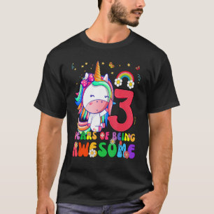 Kind 3 Jahre alt Einhorn 3. Geburtstag Mädchen Ein T-Shirt