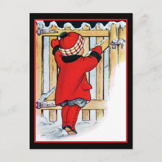 Kind am Tor Postkarte (Vorderseite)