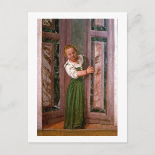 Kind an der Tür, aus dem Sala a Crociera, c.156 Postkarte