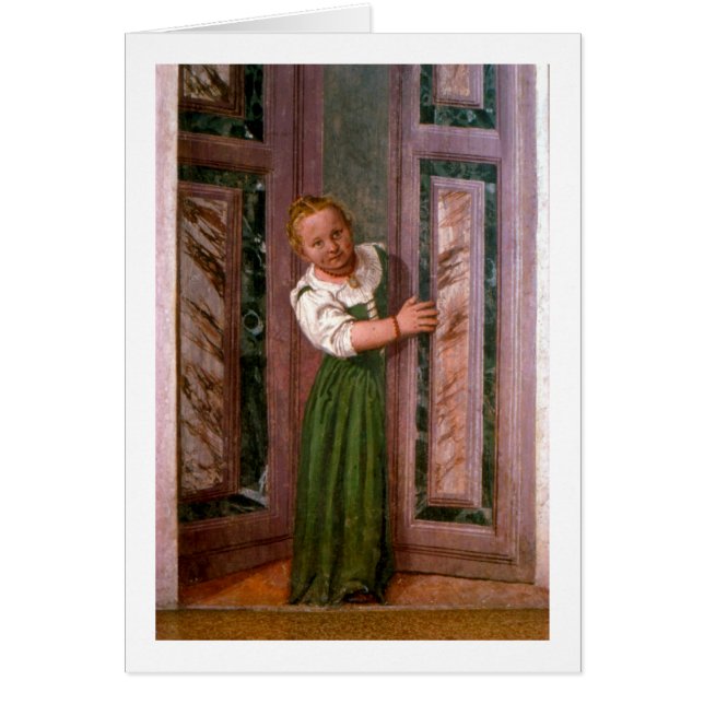 Kind an der Tür, vom Sala ein Crociera, an c.156 (Vorne)