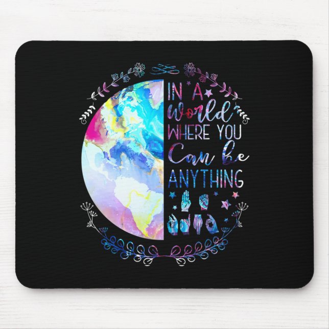 Kind Asl Alphabet American Sign Language Deaf Awar Mousepad (Vorne)