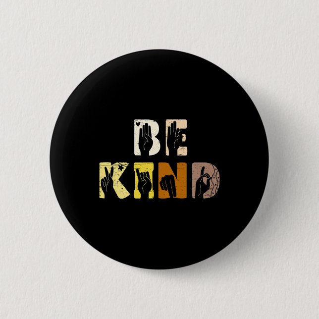 Kind Asl Hand Sign Interpreter Zeichensprache Button (Vorderseite)