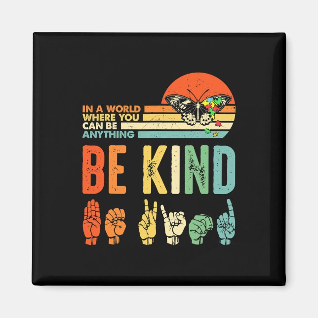 Kind Autismus Bewusstsein Asl Mama Lehrer Kindheit Magnet (Vorne)