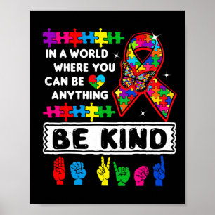Kind Autismus Bewusstsein Asl Mama Lehrer Kindness Poster