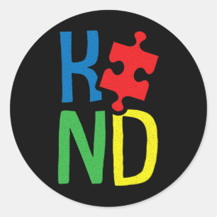 Kind Autismus Sensibilisierung Puzzle von Runder Aufkleber