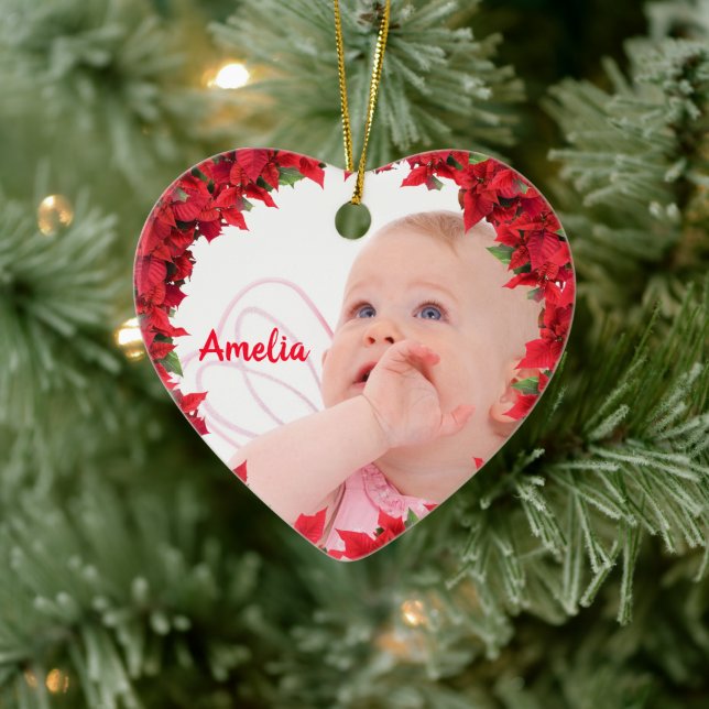 Kind/Baby Foto Weihnachten Keramik Ornament (Baum)