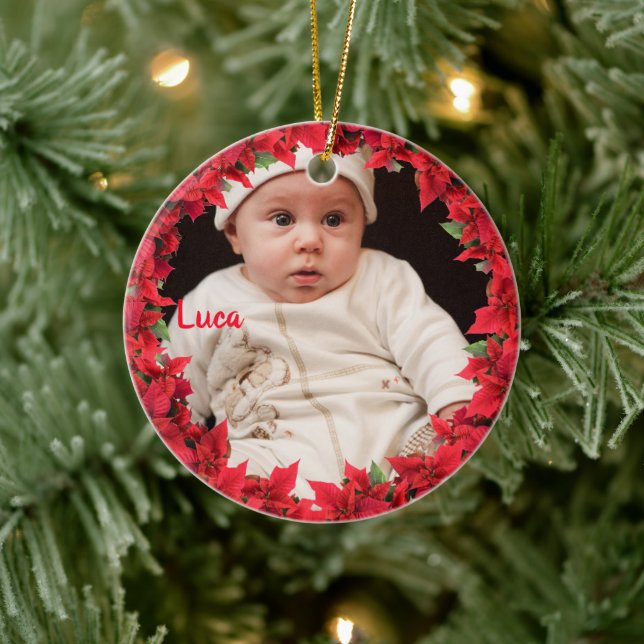 Kind/Baby Foto Weihnachten Keramik Ornament (Baum)