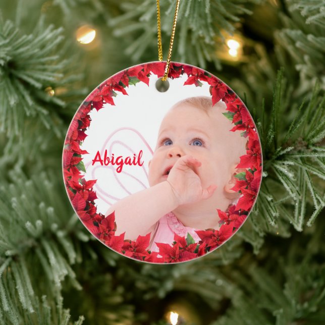 Kind/Baby Foto Weihnachten Keramik Ornament (Baum)