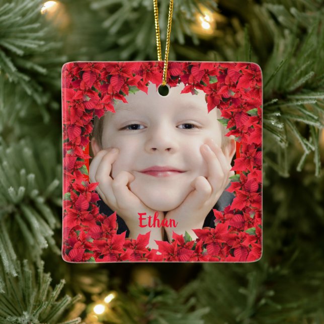 Kind/Baby Foto Weihnachten Keramikornament (Baum)