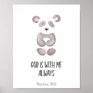 Kind Bibel Verse Gott ist immer mit mir Poster