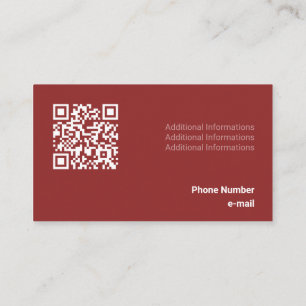 Kind Bordeaux Tone Flat Shapes Qr-Code Visitenkarte