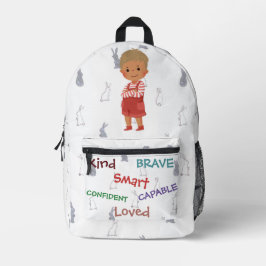 Kind Capable Smart Loved - Personalisierter Kinder Bedruckter Rucksack