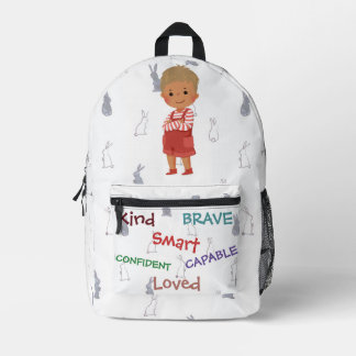 Kind Capable Smart Loved - Personalized Kid Backpa Bedruckter Rucksack