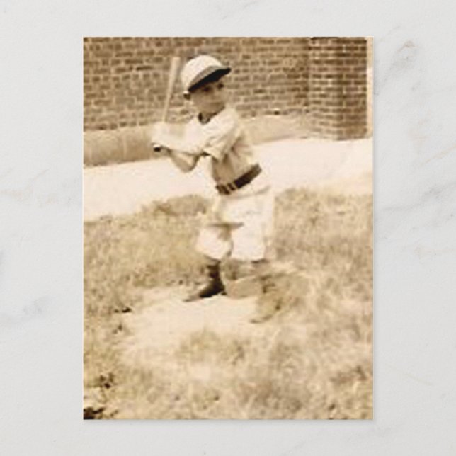 Kind, das Baseball-Postkarte spielt Postkarte (Vorderseite)