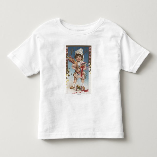 Kind, das Feuerwerke und Rockets hält Kleinkind T-shirt (Vorderseite)