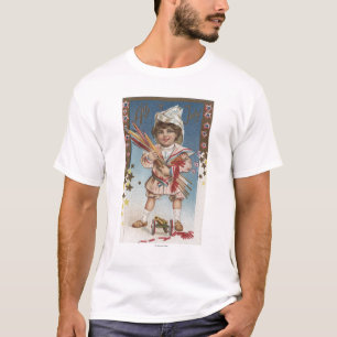 Kind, das Feuerwerke und Rockets hält T-Shirt