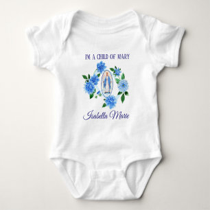 Kind der Jungfrau Mary   Blue Dahlia Blume Baby Strampler