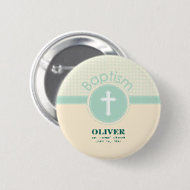 Kind der Taufe Gottes, neutrales Grün des Geschlec Button